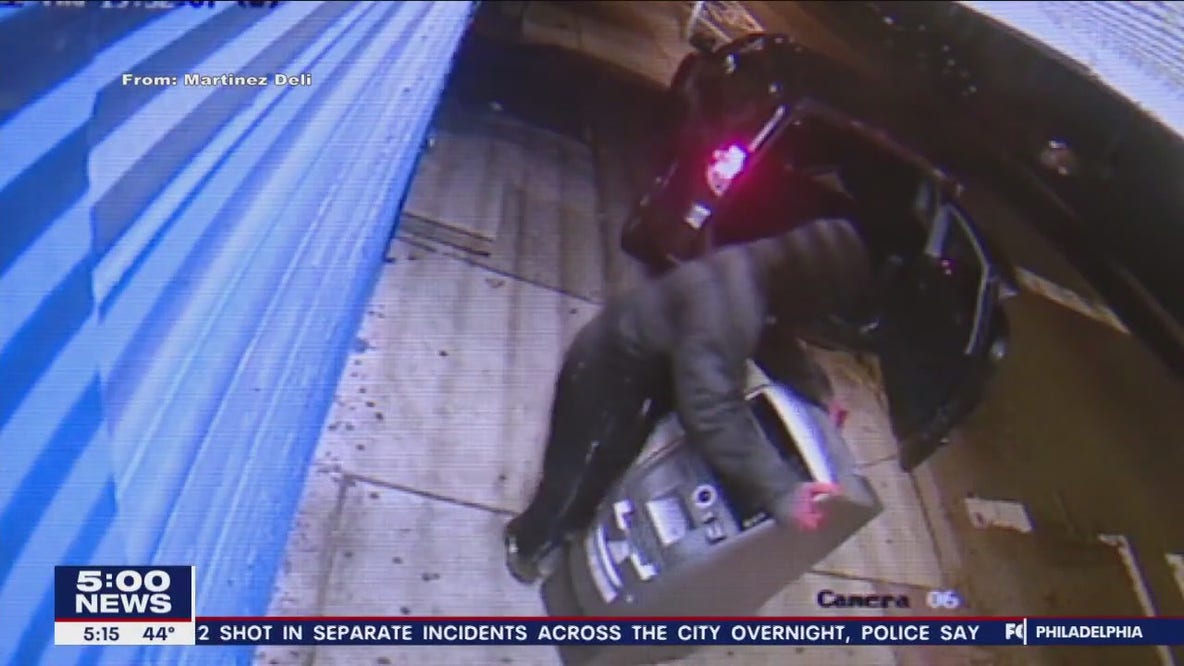 Caught on camera: Masked suspects steal ATM from Olney deli at gunpoint, police say